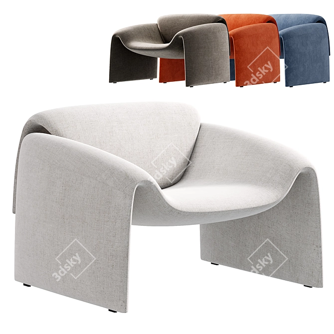 Modern Comfort: Le Club Armchair 3D model image 2