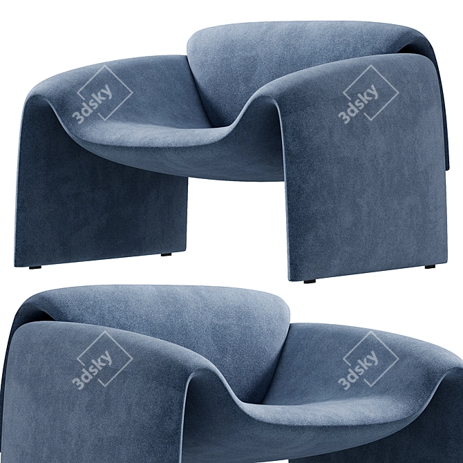 Modern Comfort: Le Club Armchair 3D model image 4