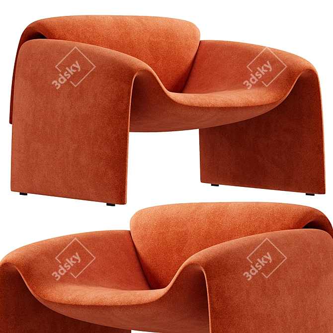 Modern Comfort: Le Club Armchair 3D model image 5