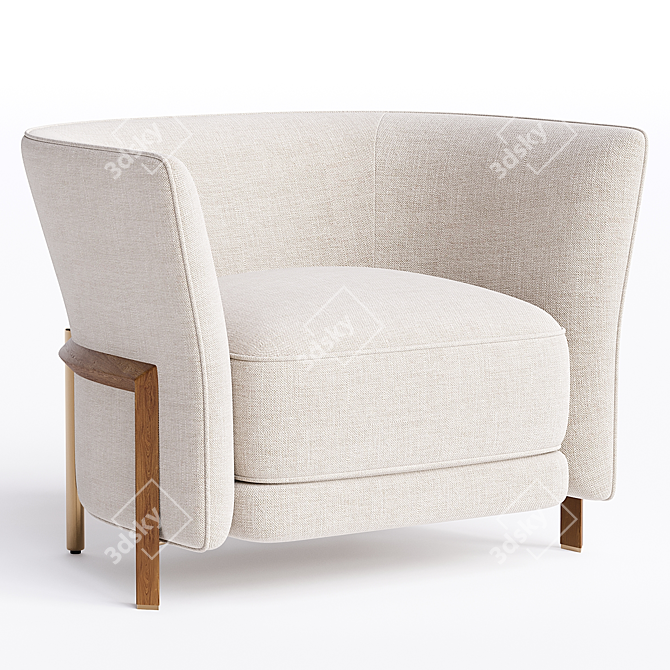 Modern Armchair with Sleek Design 3D model image 1