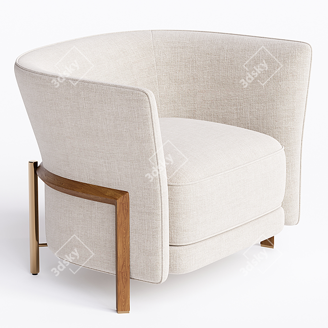 Modern Armchair with Sleek Design 3D model image 2