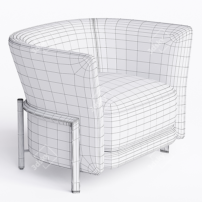 Modern Armchair with Sleek Design 3D model image 6