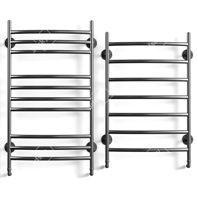 Black Matte Towel Warmer, Domoterm Calypso 3D model image 2