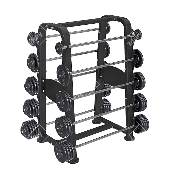 Barbell Set Rack 01: High-Quality 3D Model 3D model image 1