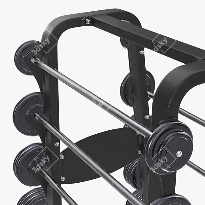 Barbell Set Rack 01: High-Quality 3D Model 3D model image 2