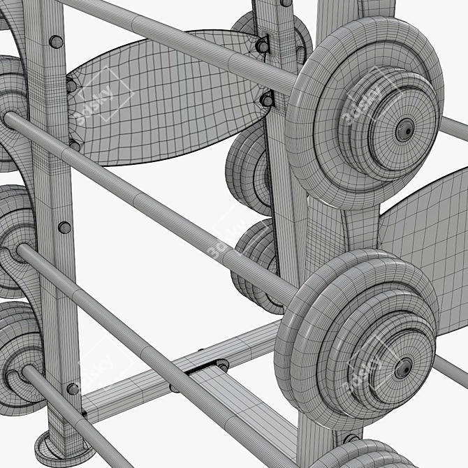 Barbell Set Rack 01: High-Quality 3D Model 3D model image 5