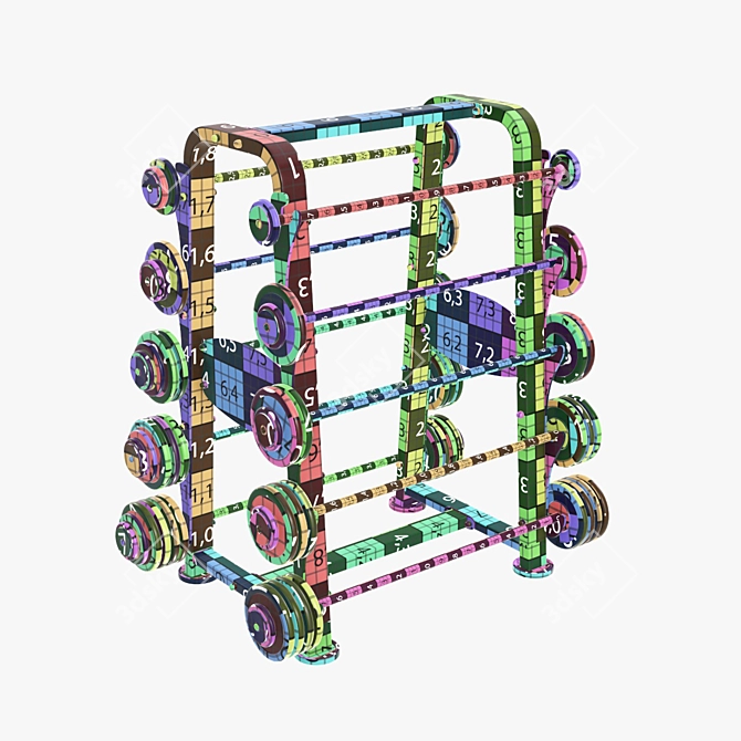 Barbell Set Rack 01: High-Quality 3D Model 3D model image 6