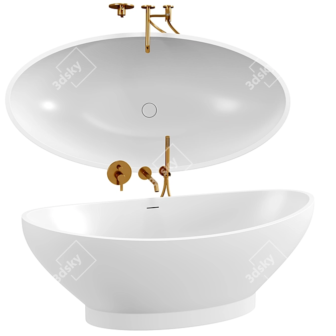 Lux Stone Freestanding Bath 1550MM 3D model image 1
