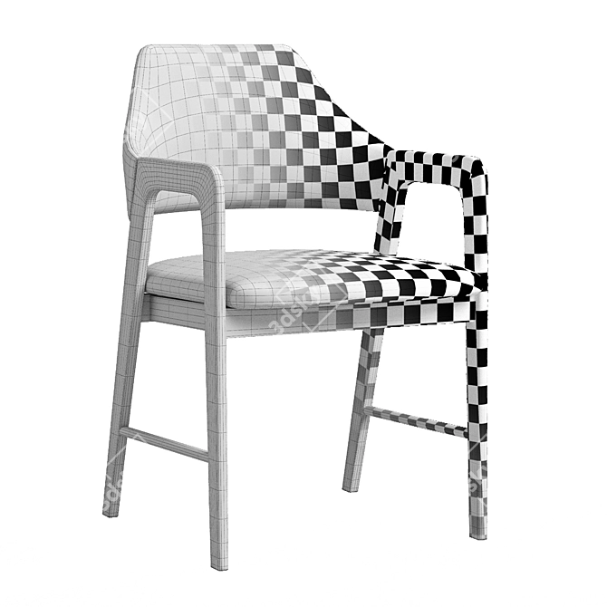 Modern Polo Club Stone Armchair 3D model image 4