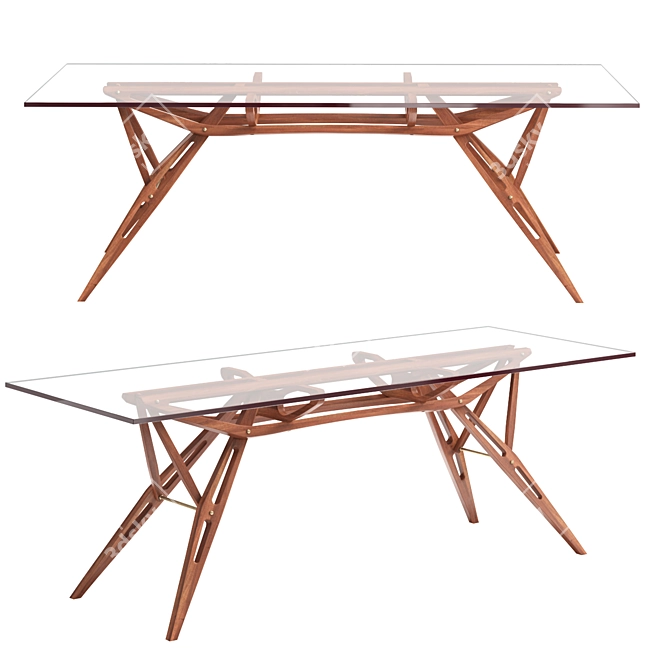  Dynamic Glass Top Table 3D model image 1