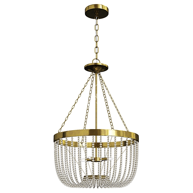 Bergamo Warm Brass Pendant Light 3D model image 1