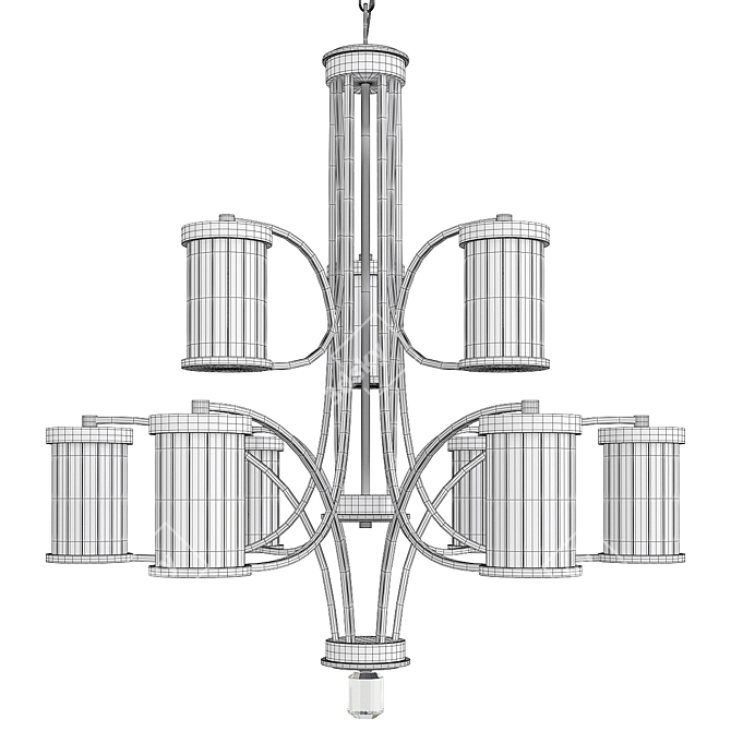 Elegant Nora 9-Light Chandelier 3D model image 2