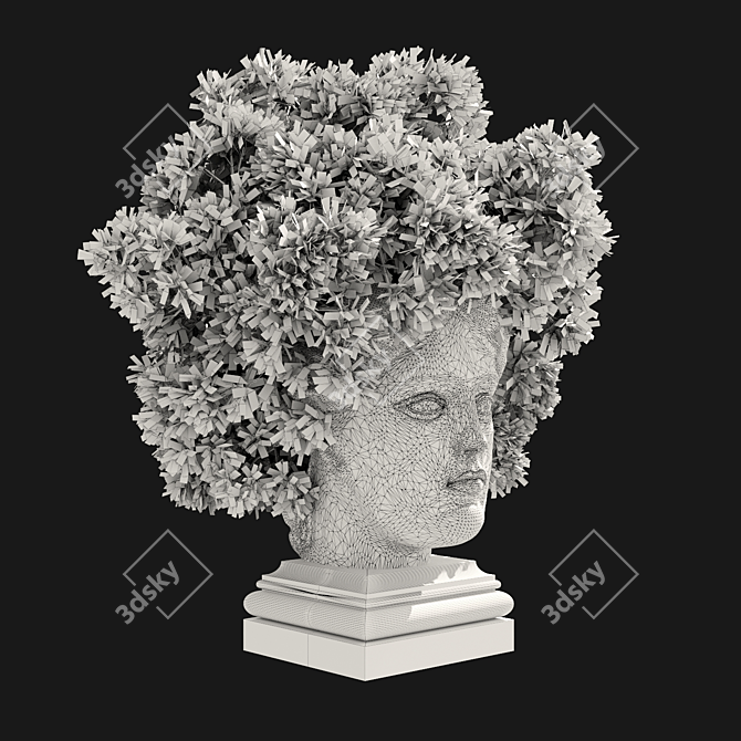 Translated Description: "Pot with a flower instead of 'hair'"
Title:  Flower Pot Hair Planter 3D model image 6