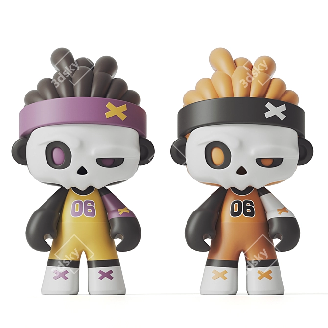 Youthful Cartoon Basketball Model, 3D 3D model image 1