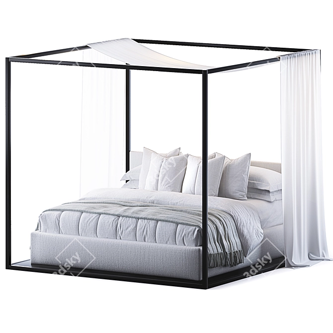 Luxury Alcova Bed by B&B 3D model image 1