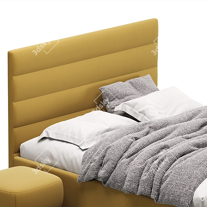 Velvet Gray Lawson Bed 160 3D model image 5