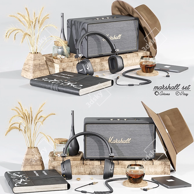 High-Quality Marshall Audio Set 3D model image 1