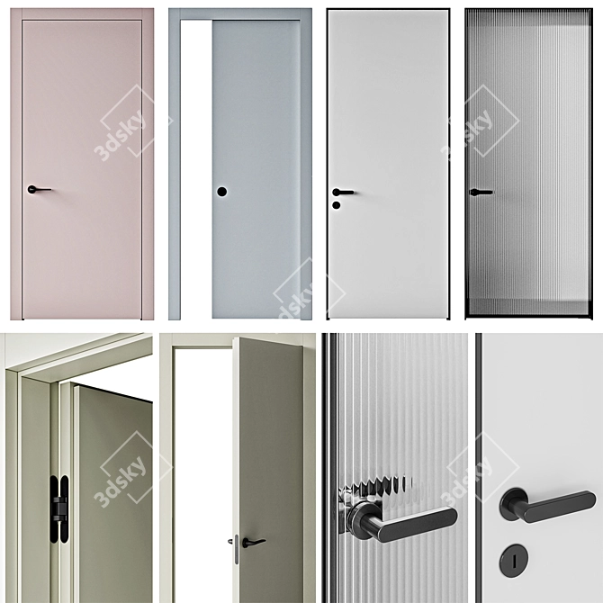 Modern Interior Doors Collection 3D model image 1