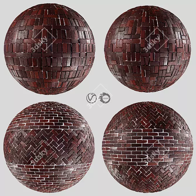 Realistic PBR Brick Materials Set 3D model image 1