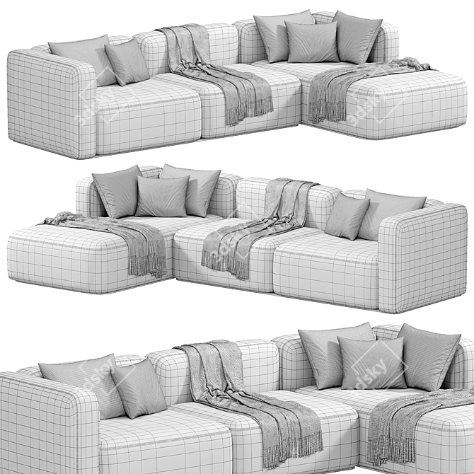 Elegant Shangai Sofa Design 3D model image 4
