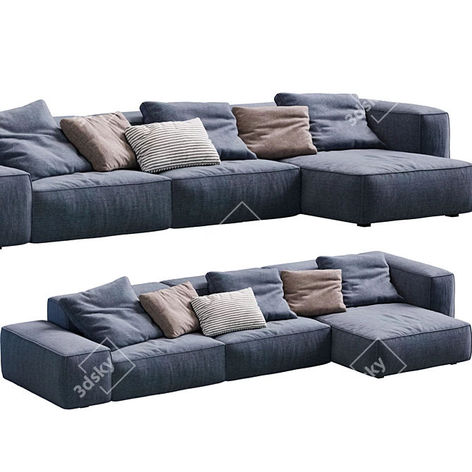 Contemporary Living Divani NeoWall Sofa 3D model image 4