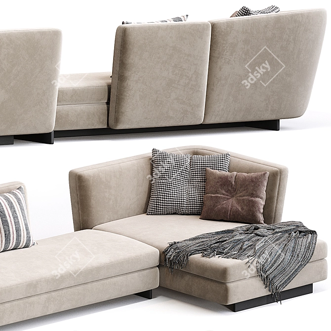 Luxurious Seymour Sofa in Gray 3D model image 3