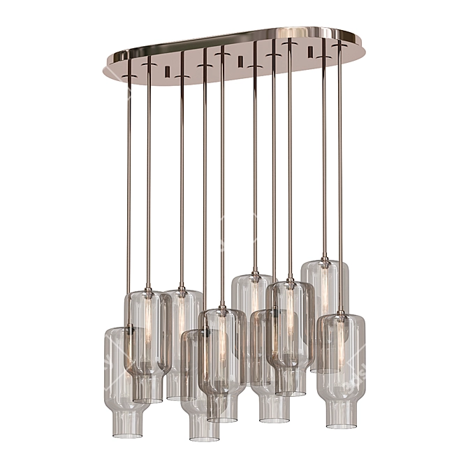 Ethereal Elegance Glass Chandelier 3D model image 1