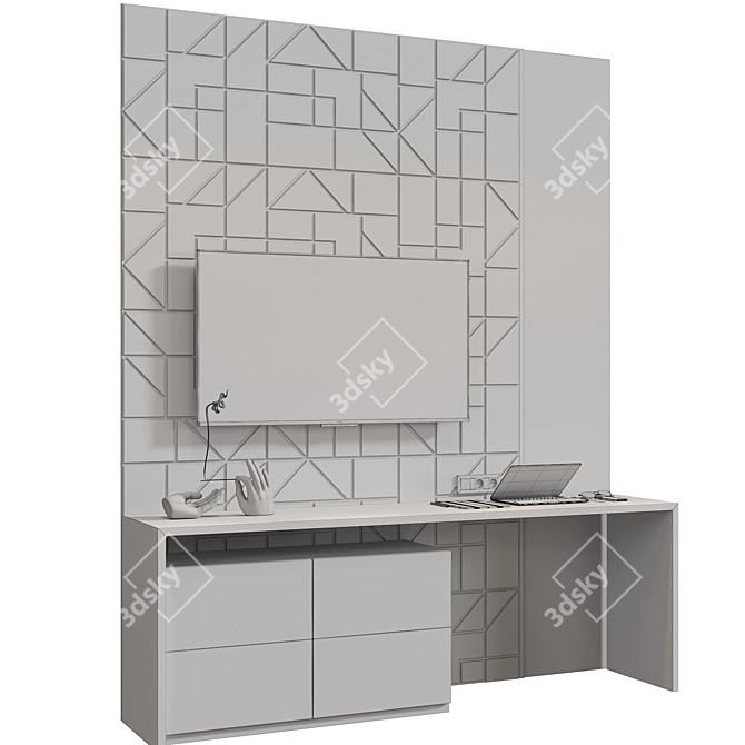 Modern TV Wall Unit Set 3D model image 4