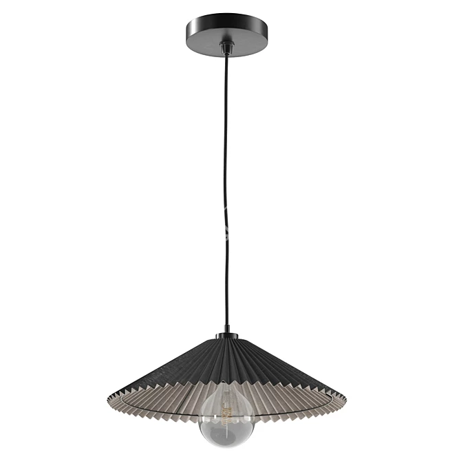 Modern Pleated Pendant Light, Real-Size 3D model image 2