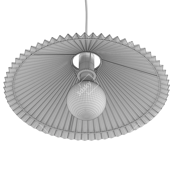 Modern Pleated Pendant Light, Real-Size 3D model image 6