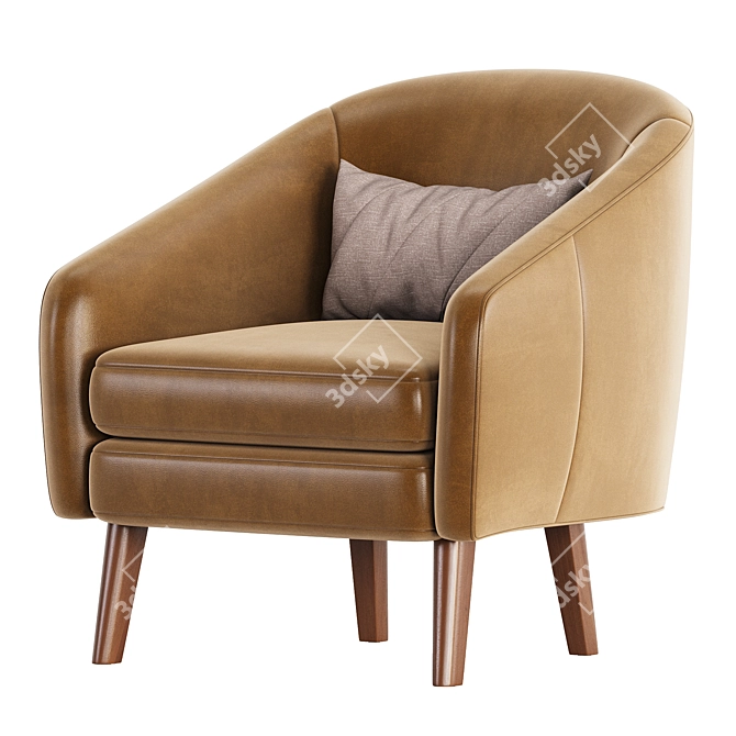 Elegant Jonah Leather Chair 2017 3D model image 2