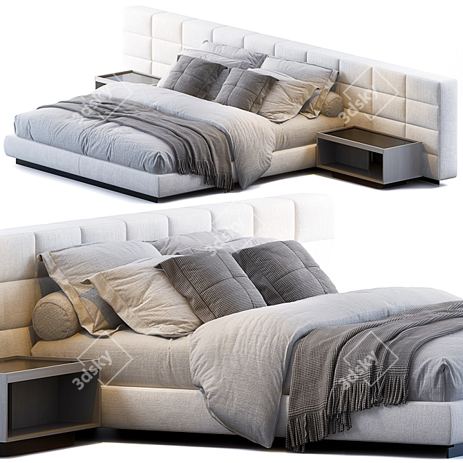 Stylish Lawrence Bed by Minotti 3D model image 1