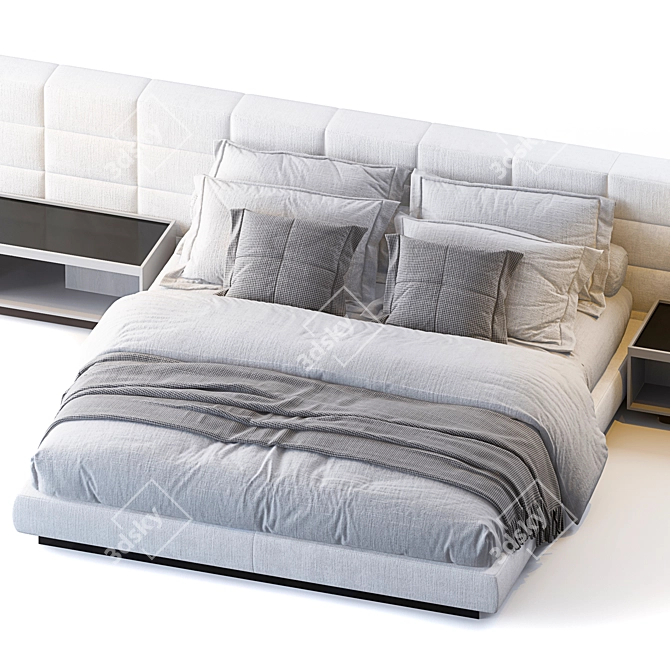 Stylish Lawrence Bed by Minotti 3D model image 2