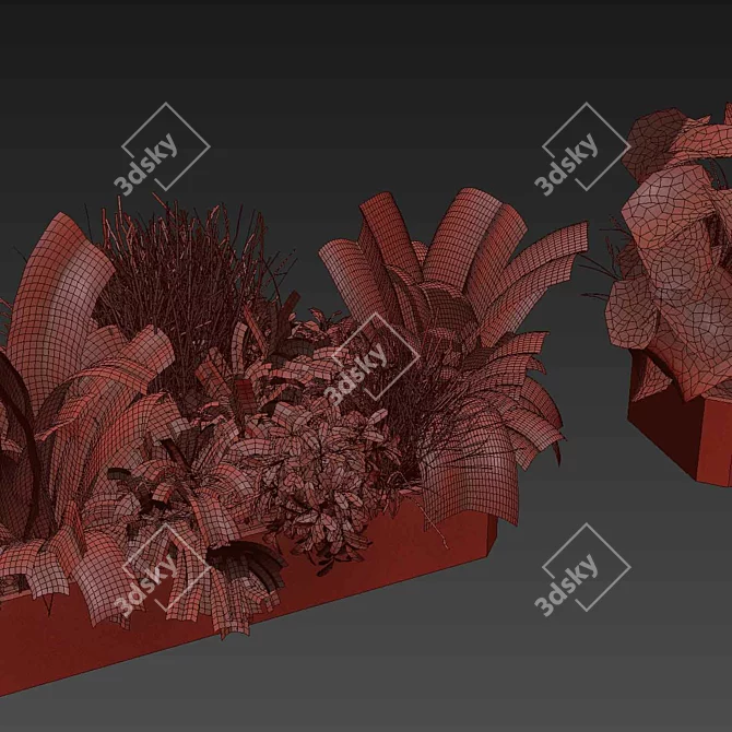 Premium Plant Collection: Ampelous Palm Grass 3D model image 6
