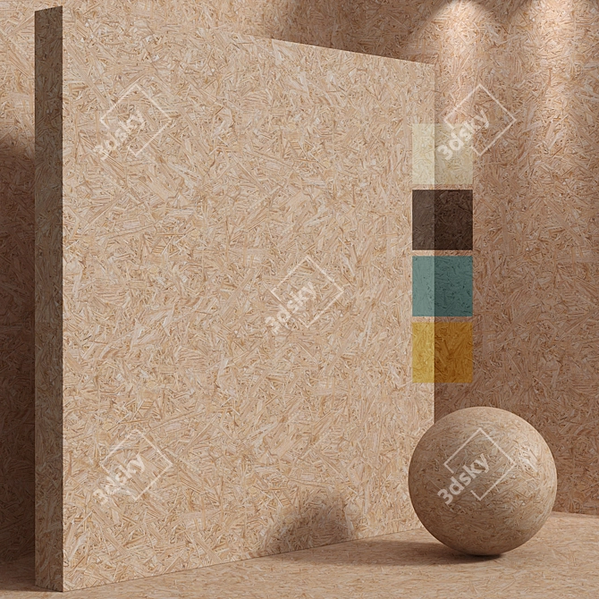 Seamless Wood OSB Set 3D model image 1