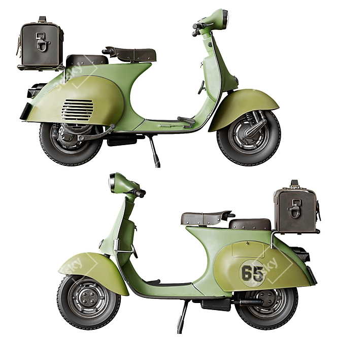 Classic Italian Vespa Scooter 3D model image 2