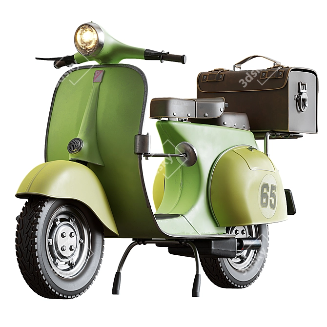 Classic Italian Vespa Scooter 3D model image 3