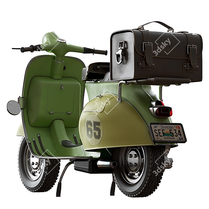 Classic Italian Vespa Scooter 3D model image 5
