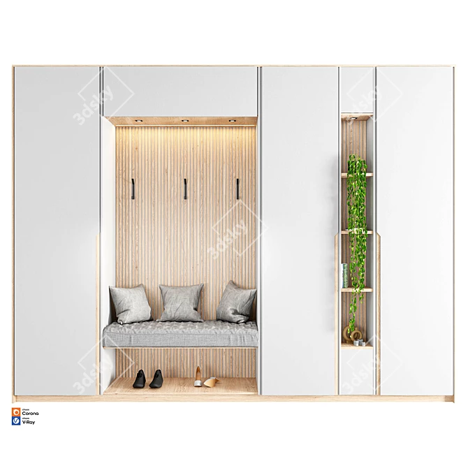 Modern Hallway Furniture Set 2016 3D model image 7