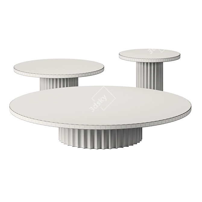 Allure Metal Side Table Set 3D model image 2