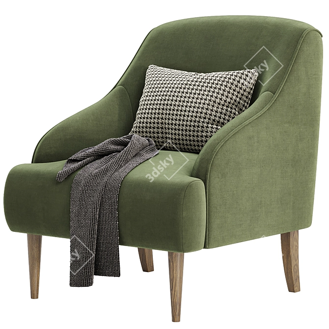 Aubrey Upholstered Armchair Trio 3D model image 4