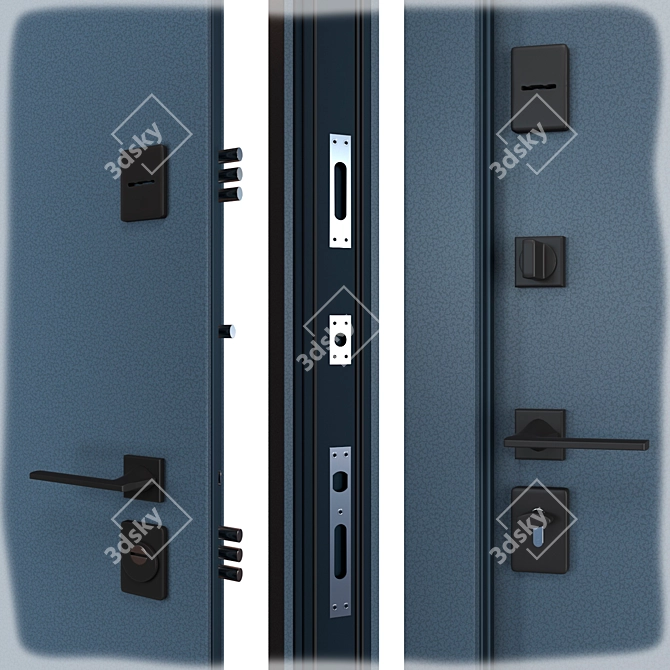 Modern Olimpia Glass Entry Door 3D model image 2