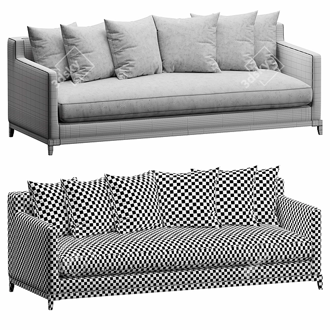 Modern Collaroy Scatter Back Sofa 3D model image 4