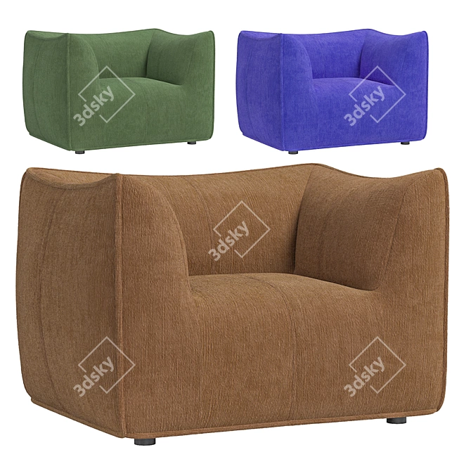 Sleek LE BAMBOLE Armchair Design 3D model image 5