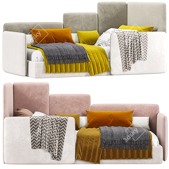 Modern Millimeter Level Bed Render 3D model image 2