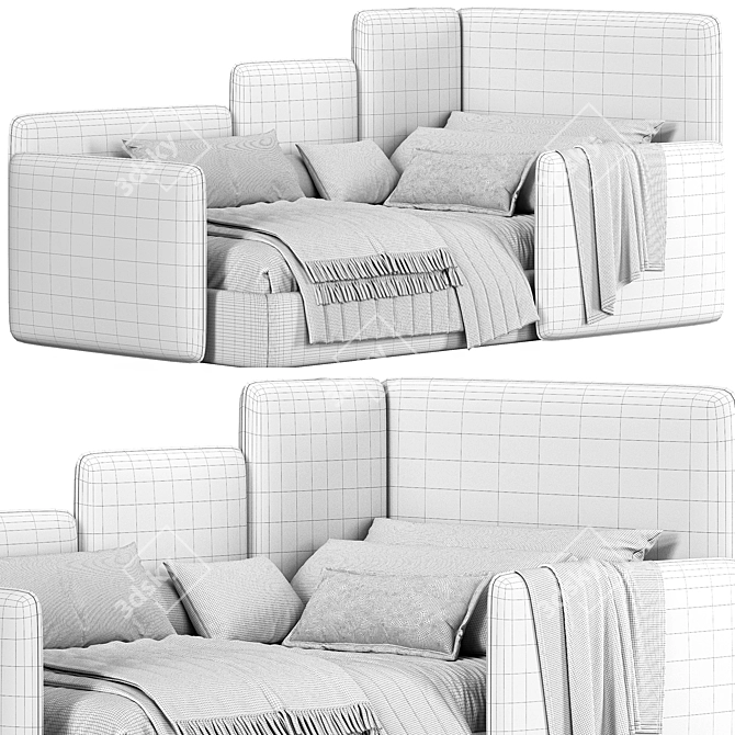 Modern Millimeter Level Bed Render 3D model image 3