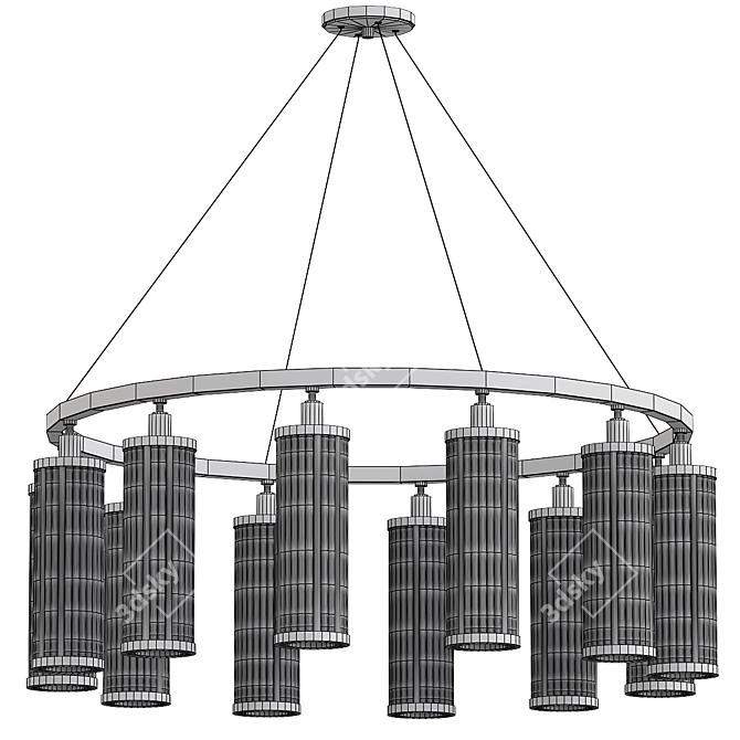 Elegant Marley Pendant Light 3D model image 2