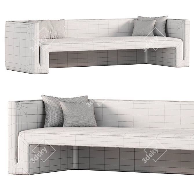 Elegant Matra Velvet Sofa Design 3D model image 3