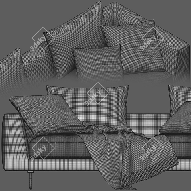 Modern Jesse Brian 2-Seater Sofa 3D model image 5