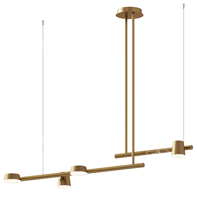 Elegant Modern Gold Pendant Light 3D model image 1